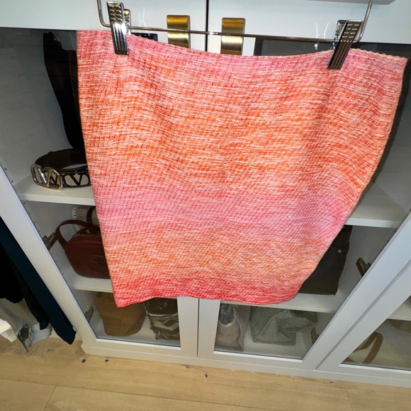 Lafayette 148 New York Shoshanna Vibrant Pink and Orange Pencil Skirt - Picture 2 of 15